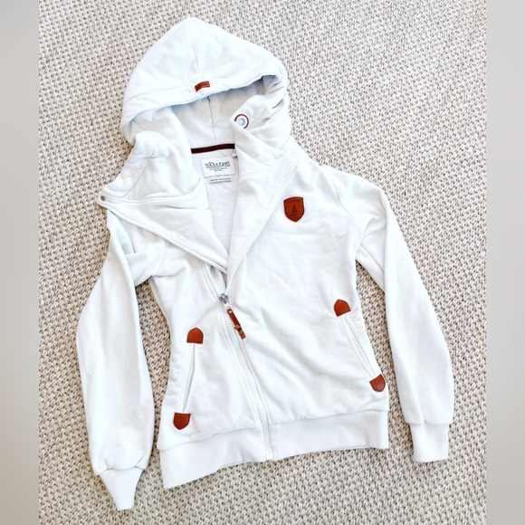 Wanakome Tops - Wanakome Athena Ivory Full-Zip Hoodie S white hooded zip jacket fleece